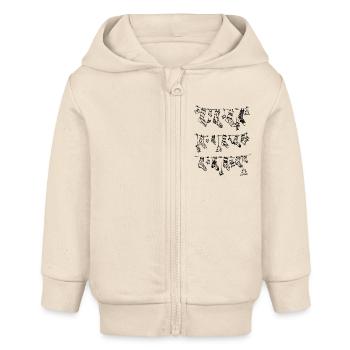 Winter Pattern Christmas Socks - Baby Organic Zip-up Hoodie by Stanley/Stella - soft Ecru - Front