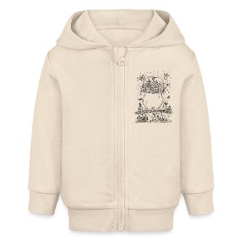 Chaudron magique : le plaisir des sorcières - Veste à capuche bébé bio Stanley/Stella - écru doux - Devant