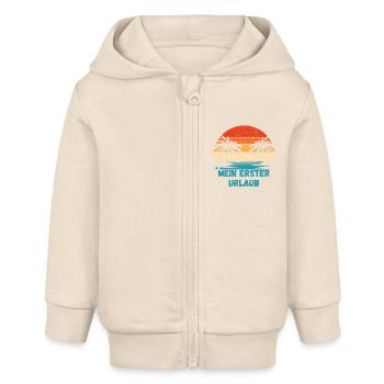 Mein erster Urlaub - Baby Organic Kapuzenjacke Baby Connector von Stanley/Stella - Natur - Vorne