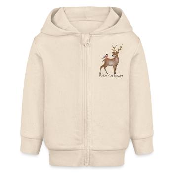 Hirsch - Baby Organic Kapuzenjacke Baby Connector von Stanley/Stella - Natur - Vorne