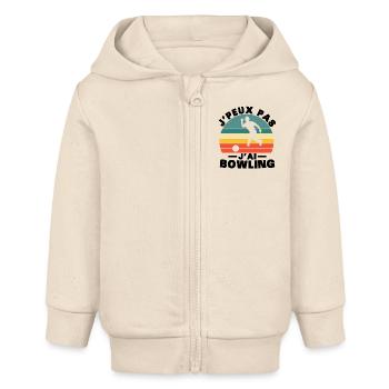 Ich kann nicht bowlen - Baby Organic Kapuzenjacke Baby Connector von Stanley/Stella - Natur - Vorne