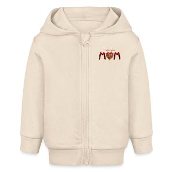 Ich liebe dich, MOM. Abstraktes buntes Aquarellher - Baby Organic Kapuzenjacke Baby Connector von Stanley/Stella - Natur - Vorne