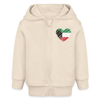 Conception de cœur de drapeau du Koweït pour les Vrais Patriotes - Veste à capuche bébé bio Stanley/Stella - écru doux - Devant