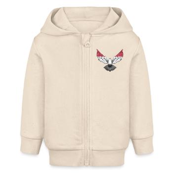 Yemen Dove - Solidaire du Yémen - Veste à capuche bébé bio Stanley/Stella - écru doux - Devant