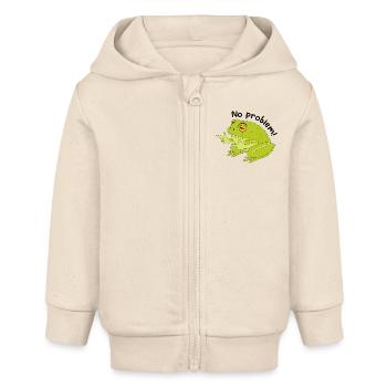 Frog no problem - Baby Organic Zip-up Hoodie by Stanley/Stella - soft Ecru - Front