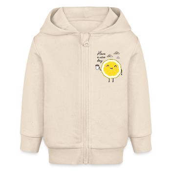 Citron et café - Veste à capuche bébé bio Stanley/Stella - écru doux - Devant
