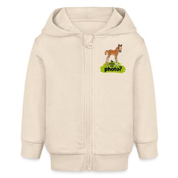 Poulain Tu veux ma photo? - Veste à capuche bébé bio Stanley/Stella - écru doux - Devant