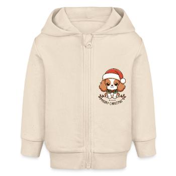 Charmanter Weihnachtspullover - Baby Organic Kapuzenjacke Baby Connector von Stanley/Stella - Natur - Vorne