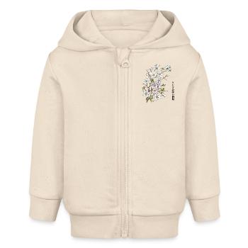 Fleurs de pommier - Veste à capuche bébé bio Stanley/Stella - écru doux - Devant