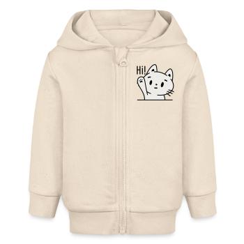 Katze Hi - Baby Organic Kapuzenjacke Baby Connector von Stanley/Stella - Natur - Vorne