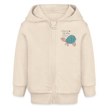 Illustration "Kind is the new cool" - Baby Organic Kapuzenjacke Baby Connector von Stanley/Stella - Natur - Vorne