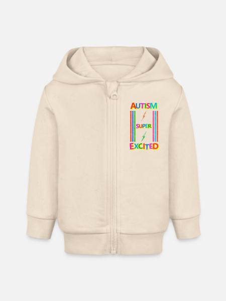 Autism - Baby Organic Zip-up Hoodie by Stanley/Stella - soft Ecru