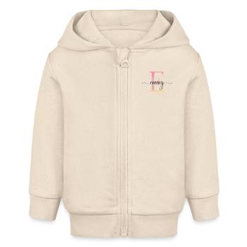 E| Monogramm | Name | Emmy |Watercolor - Baby Organic Kapuzenjacke Baby Connector von Stanley/Stella - Natur - Vorne