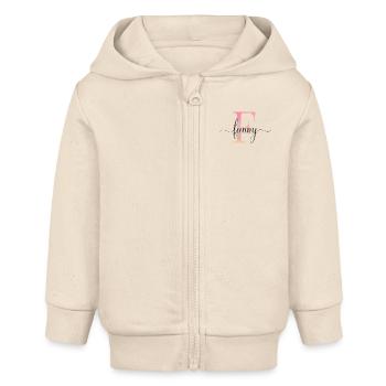 F| Monogramm | Name | Fanny |Watercolor - Baby Organic Kapuzenjacke Baby Connector von Stanley/Stella - Natur - Vorne