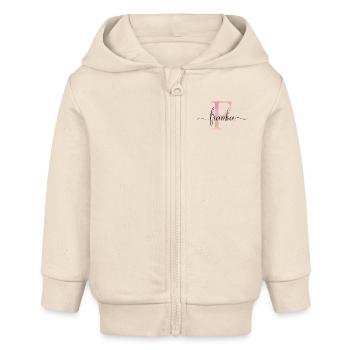 F| Monogramm | Name | Franka |Watercolor - Baby Organic Kapuzenjacke Baby Connector von Stanley/Stella - Natur - Vorne