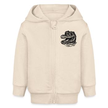 Krokodil Alligator - Baby Organic Kapuzenjacke Baby Connector von Stanley/Stella - Natur - Vorne