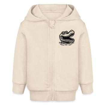 Krokodil Alligator - Baby Organic Kapuzenjacke Baby Connector von Stanley/Stella - Natur - Vorne