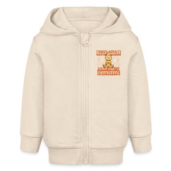 Keep Calm - always think PAWsitive - Baby Organic Kapuzenjacke Baby Connector von Stanley/Stella - Natur - Vorne