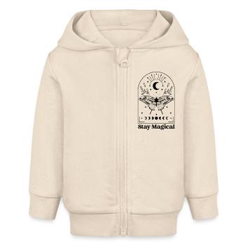 Butterfly and magic - Baby Organic Zip-up Hoodie by Stanley/Stella - soft Ecru - Front