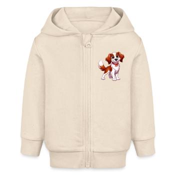 Brittany Spaniel 5 - Baby Organic Zip-up Hoodie by Stanley/Stella - soft Ecru - Front