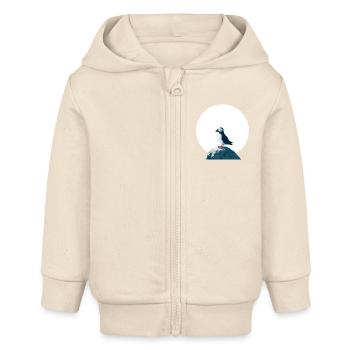 Papageitaucher auf Felsen - Baby Organic Kapuzenjacke Baby Connector von Stanley/Stella - Natur - Vorne