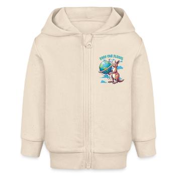 Sauvez notre planète Koala Kangourou Jour de la Terre Animal - Veste à capuche bébé bio Stanley/Stella - écru doux - Devant
