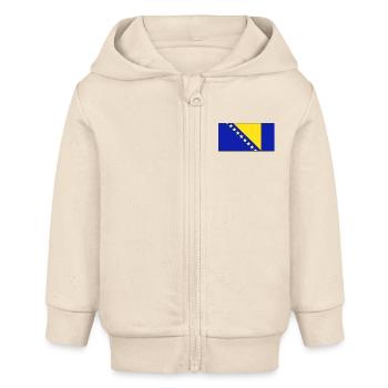 Bosnien und Herzegowina Flagge - Baby Organic Kapuzenjacke Baby Connector von Stanley/Stella - Natur - Vorne