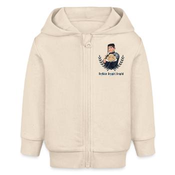 Rieser Grantler // Illustration - Baby Organic Kapuzenjacke Baby Connector von Stanley/Stella - Natur - Vorne