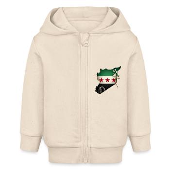 flagge syrien - syrien map - Baby Organic Kapuzenjacke Baby Connector von Stanley/Stella - Natur - Vorne