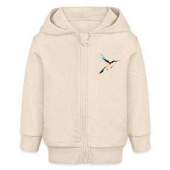 Farbenfroher Kolibri - Baby Organic Kapuzenjacke Baby Connector von Stanley/Stella - Natur - Vorne