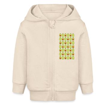 Herz Avocados mit vielen Herzen. - Baby Organic Kapuzenjacke Baby Connector von Stanley/Stella - Natur - Vorne