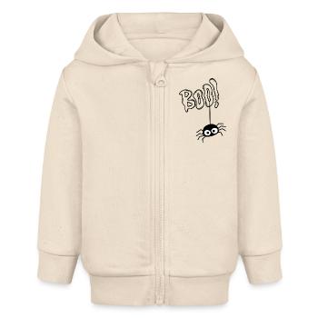 Boo die kleine Spinne - Baby Organic Kapuzenjacke Baby Connector von Stanley/Stella - Natur - Vorne
