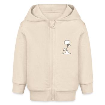 arbre plante nature forme symbole - Veste à capuche bébé bio Stanley/Stella - écru doux - Devant