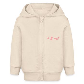 blumen blüte pflanze rosa - Baby Organic Kapuzenjacke Baby Connector von Stanley/Stella - Natur - Vorne