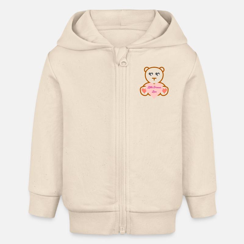 Petite princesse Léna - Veste à capuche bébé bio Stanley/Stella - écru doux