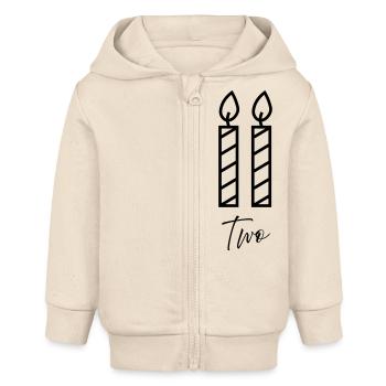 Kerzen zweiter Geburtstag - Baby Organic Kapuzenjacke Baby Connector von Stanley/Stella - Natur - Vorne