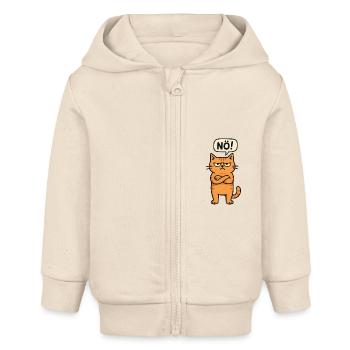 Nö Katze lustiger Büro Spruch - Baby Organic Kapuzenjacke Baby Connector von Stanley/Stella - Natur - Vorne