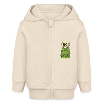Statement Nope Frog Just No - Baby Organic Zip-up Hoodie by Stanley/Stella - soft Ecru - Front