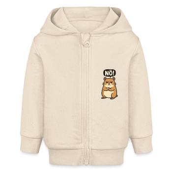 Statement Hamster Nope Just No No Don't Want to - Baby Organic Zip-up Hoodie by Stanley/Stella - soft Ecru - Front