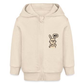 Statement Bunny Nope Humor Just No - Baby Organic Zip-up Hoodie by Stanley/Stella - soft Ecru - Front