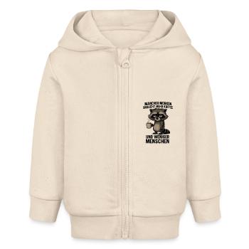 Je déteste que les gens disent plus de café - Veste à capuche bébé bio Stanley/Stella - écru doux - Devant