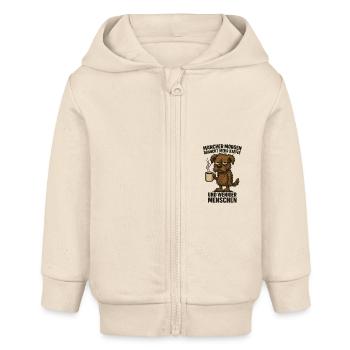 Le matin grogne plus café bureau - Veste à capuche bébé bio Stanley/Stella - écru doux - Devant