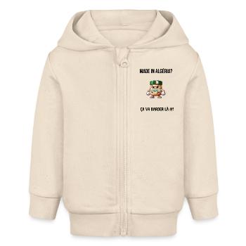 Die algerische Ikone des Toasts mit Humor - Baby Organic Kapuzenjacke Baby Connector von Stanley/Stella - Natur - Vorne