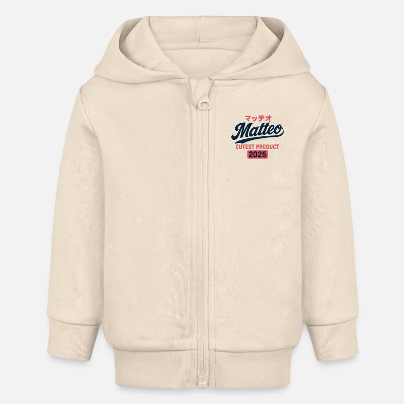 Bébé Matteo Chemise Sweat à capuche Design - Veste à capuche bébé bio Stanley/Stella - écru doux