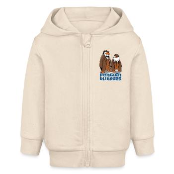Pinguin Lustige Tiere - Baby Organic Kapuzenjacke Baby Connector von Stanley/Stella - Natur - Vorne