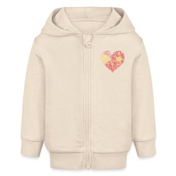 Cœur pour le Tigré – Amour, liberté et unité - Veste à capuche bébé bio Stanley/Stella - écru doux - Devant