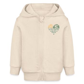 Cœur du Cachemire – Amour et unité pour le Cachemire - Veste à capuche bébé bio Stanley/Stella - écru doux - Devant