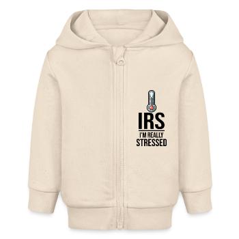 Thermomètre fiscal : les niveaux de stress de l’IRS augmentent - Veste à capuche bébé bio Stanley/Stella - écru doux - Devant