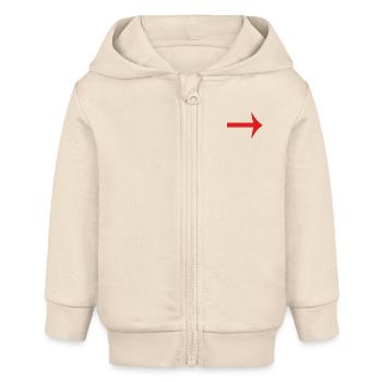 Arrow to left - Baby Organic Zip-up Hoodie by Stanley/Stella - soft Ecru - Front
