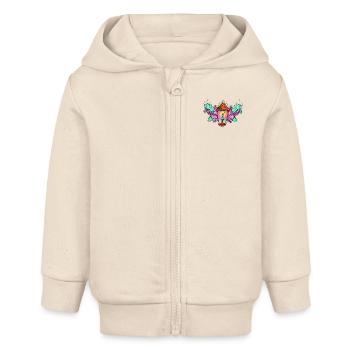 raimbow lantern - Baby Organic Zip-up Hoodie by Stanley/Stella - soft Ecru - Front